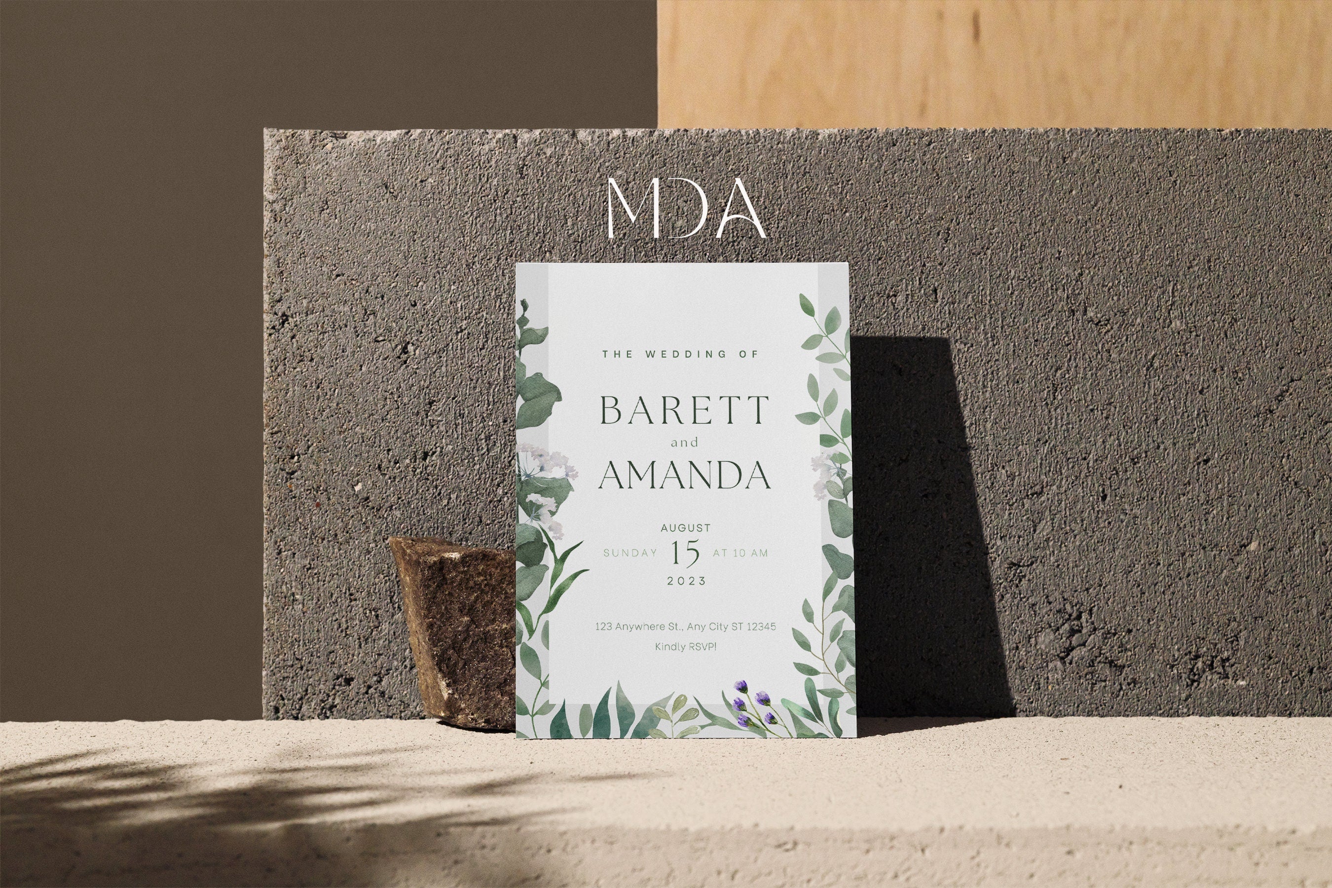 Modern Flora - Wedding Invitation Template Set
