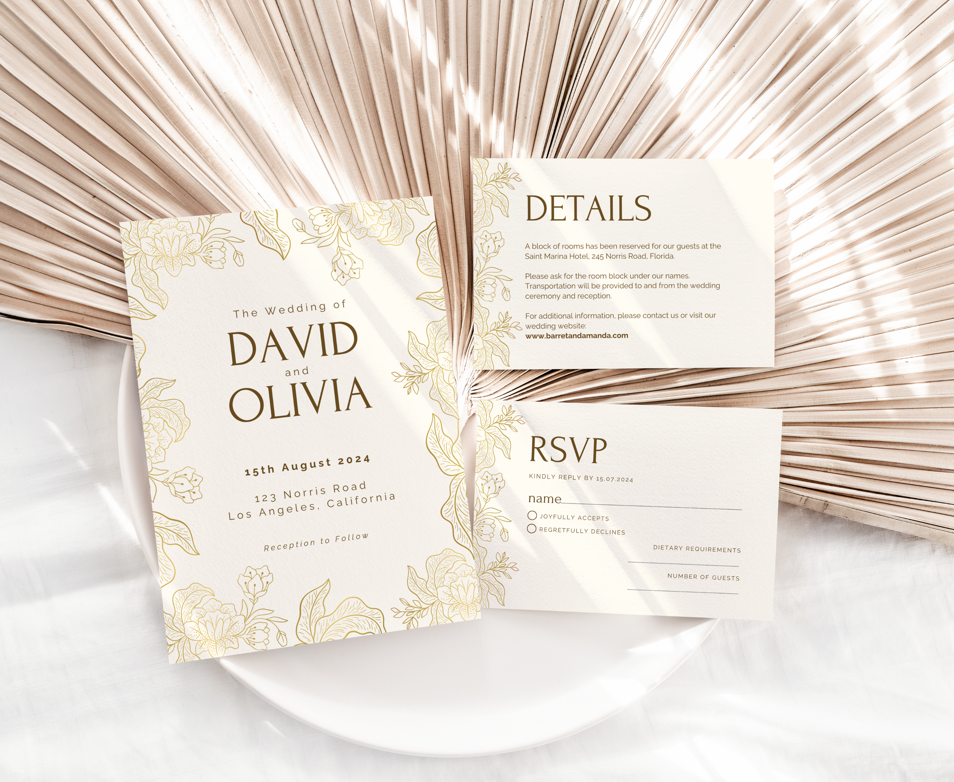 Elegance in Gold - Wedding Invitation Bundle