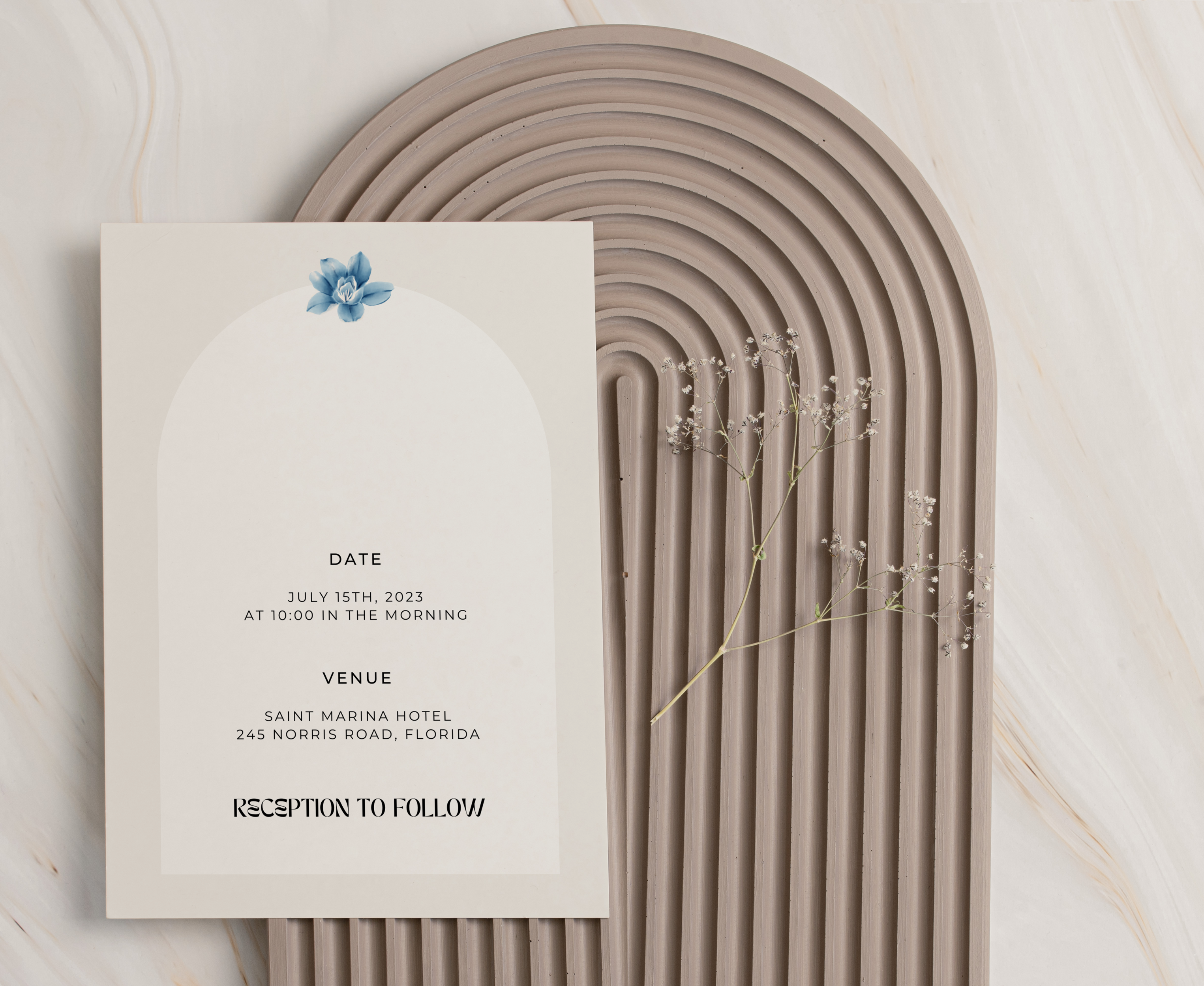 Modern Minimalist Blue - Wedding Invitation Template