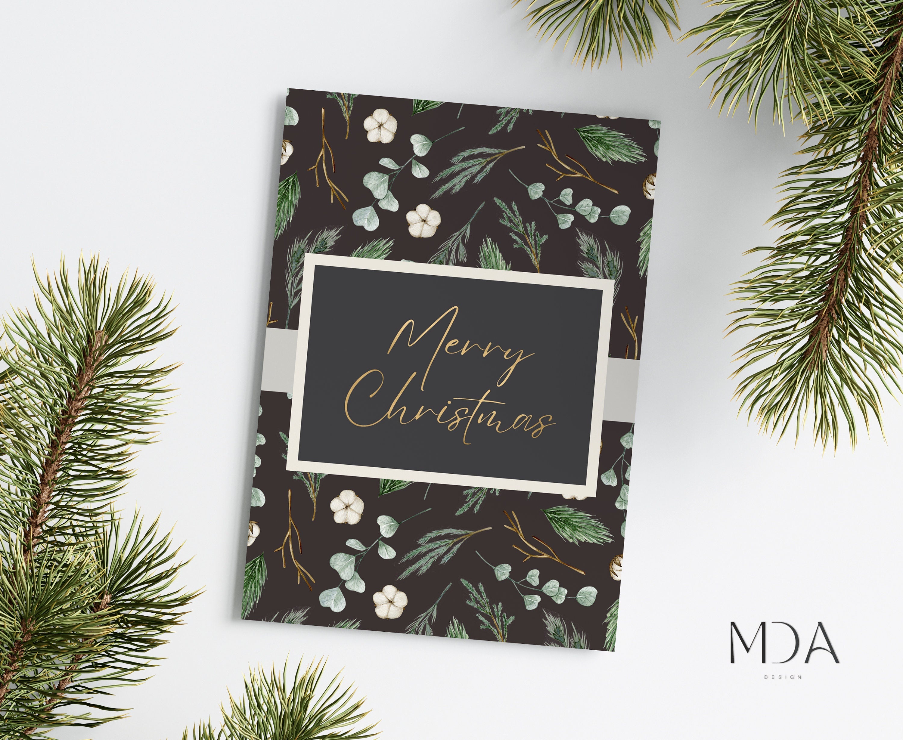 Pine Magic - Printable Christmas Card