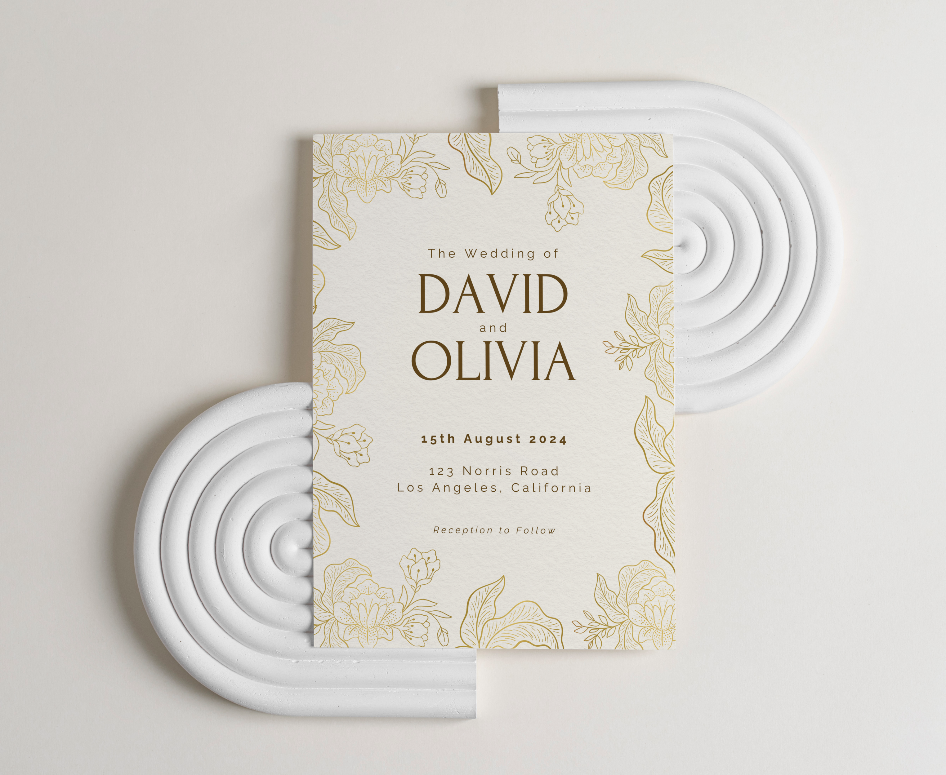 Elegance in Gold - Wedding Invitation Bundle