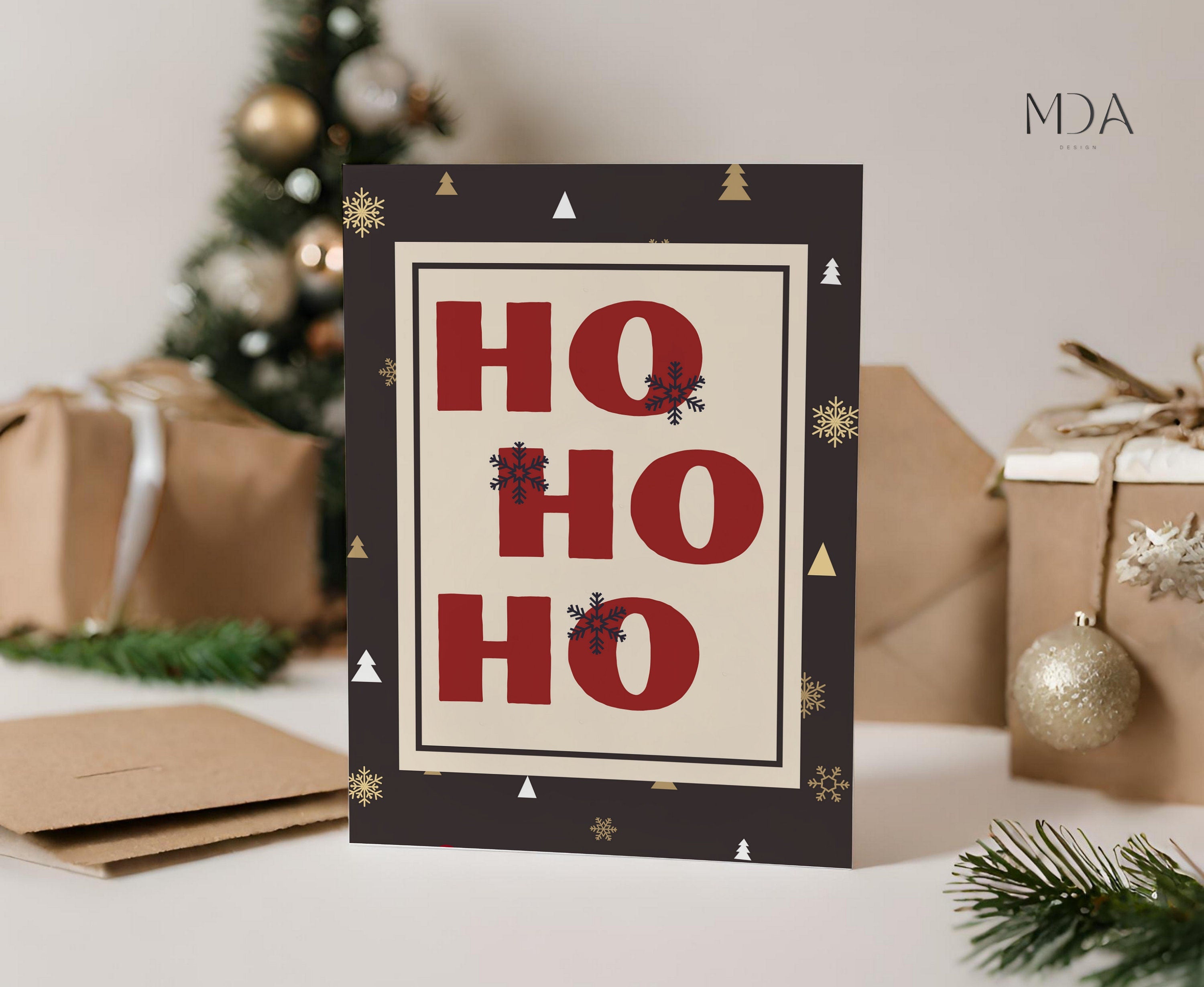 Ho-Ho-Ho Card - Printable Christmas Card
