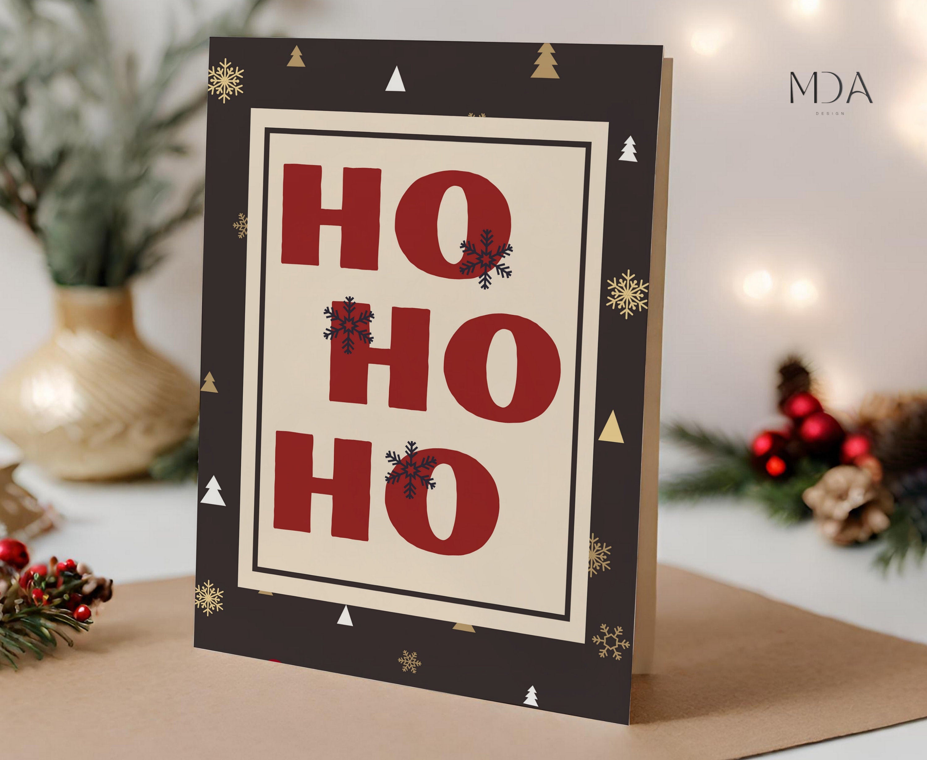 Ho-Ho-Ho Card - Printable Christmas Card