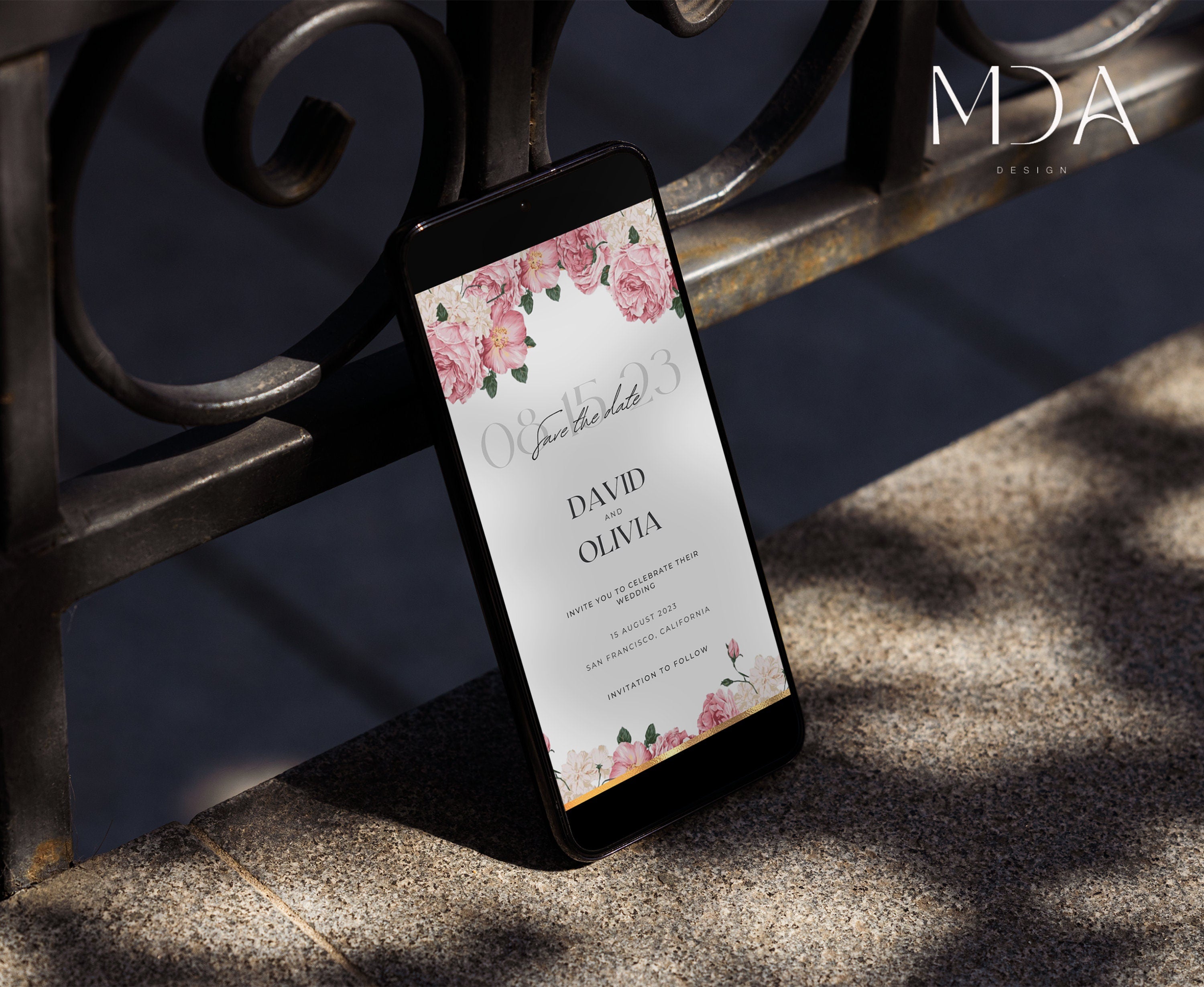 Peonies Love - Digital Save The Date