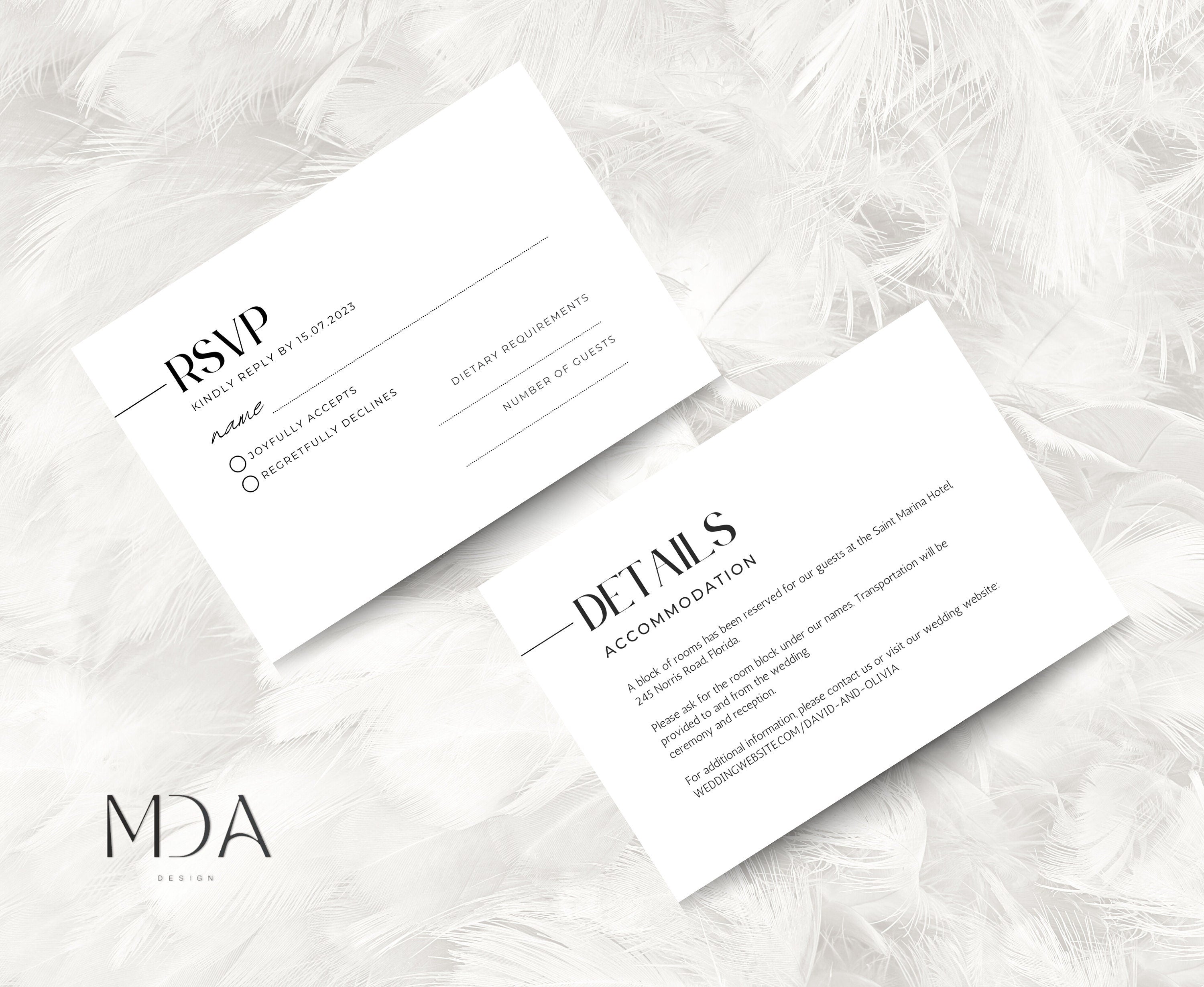Minimalist Wedding Invitation Template Set