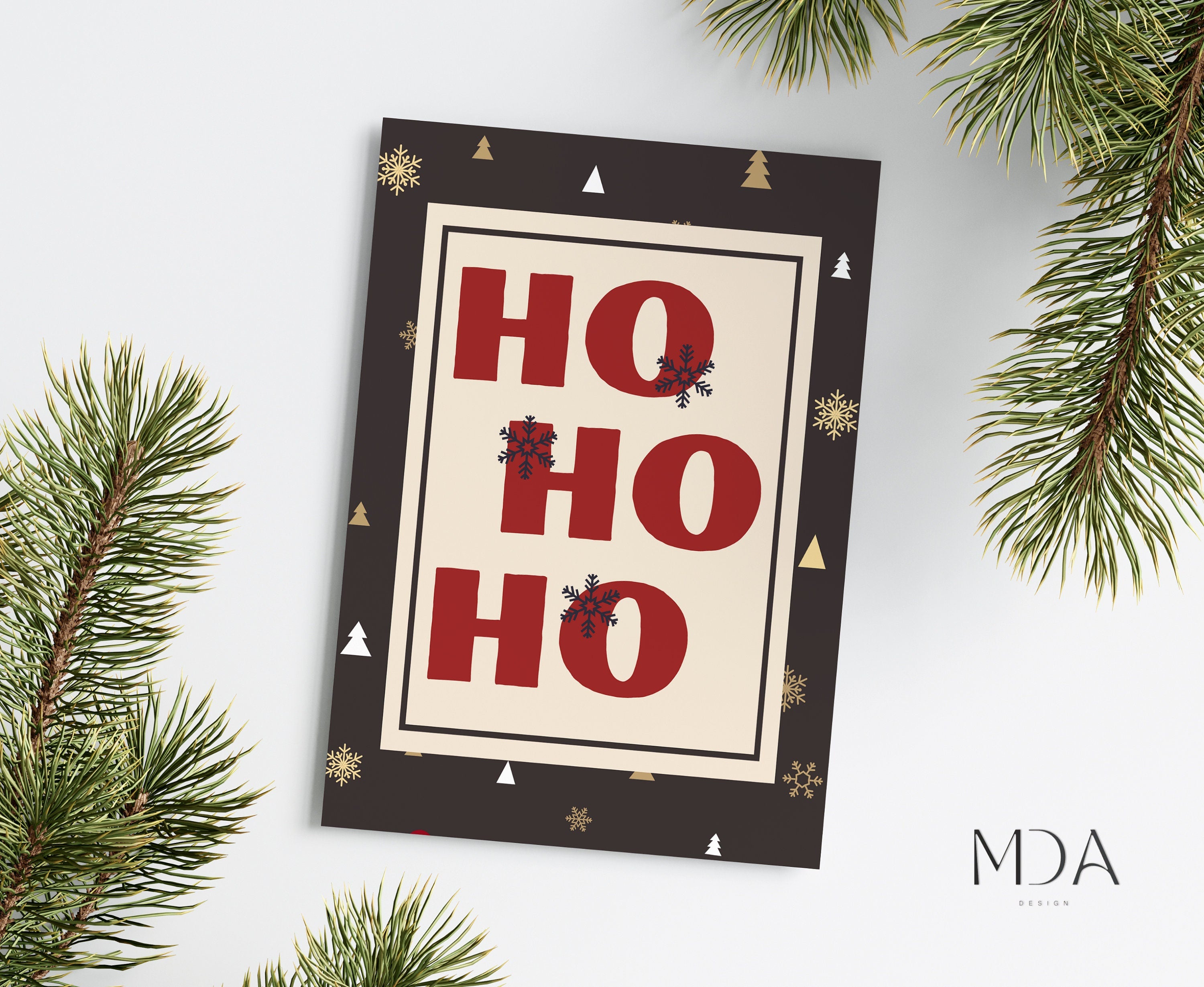 Ho-Ho-Ho Card - Printable Christmas Card