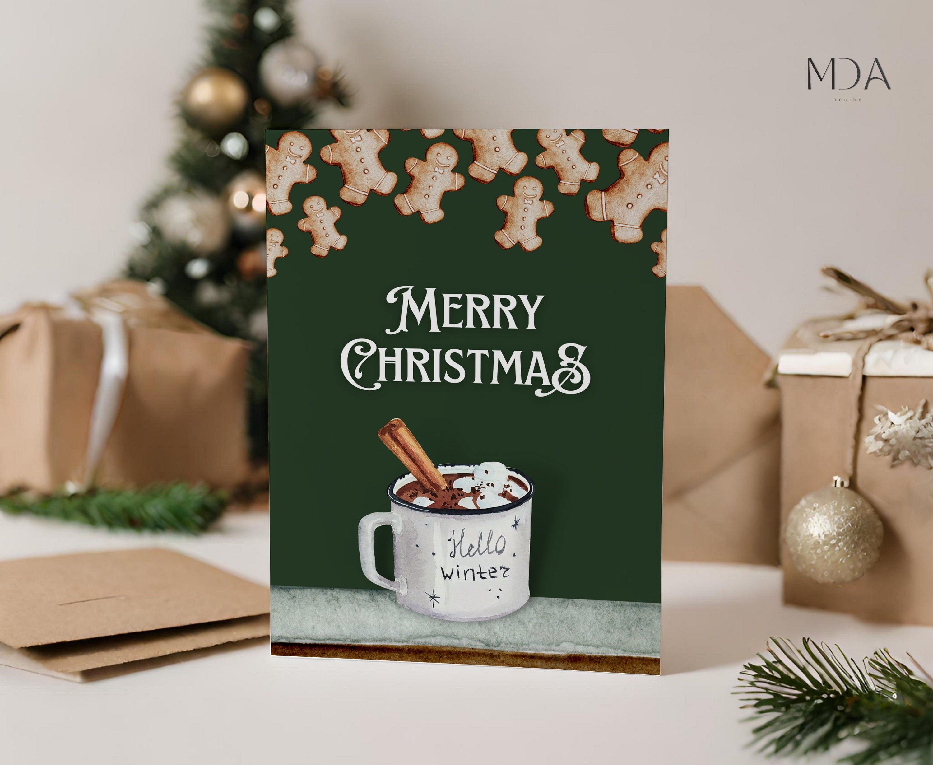 Cookies and Chocolate - Printable Christmas Card
