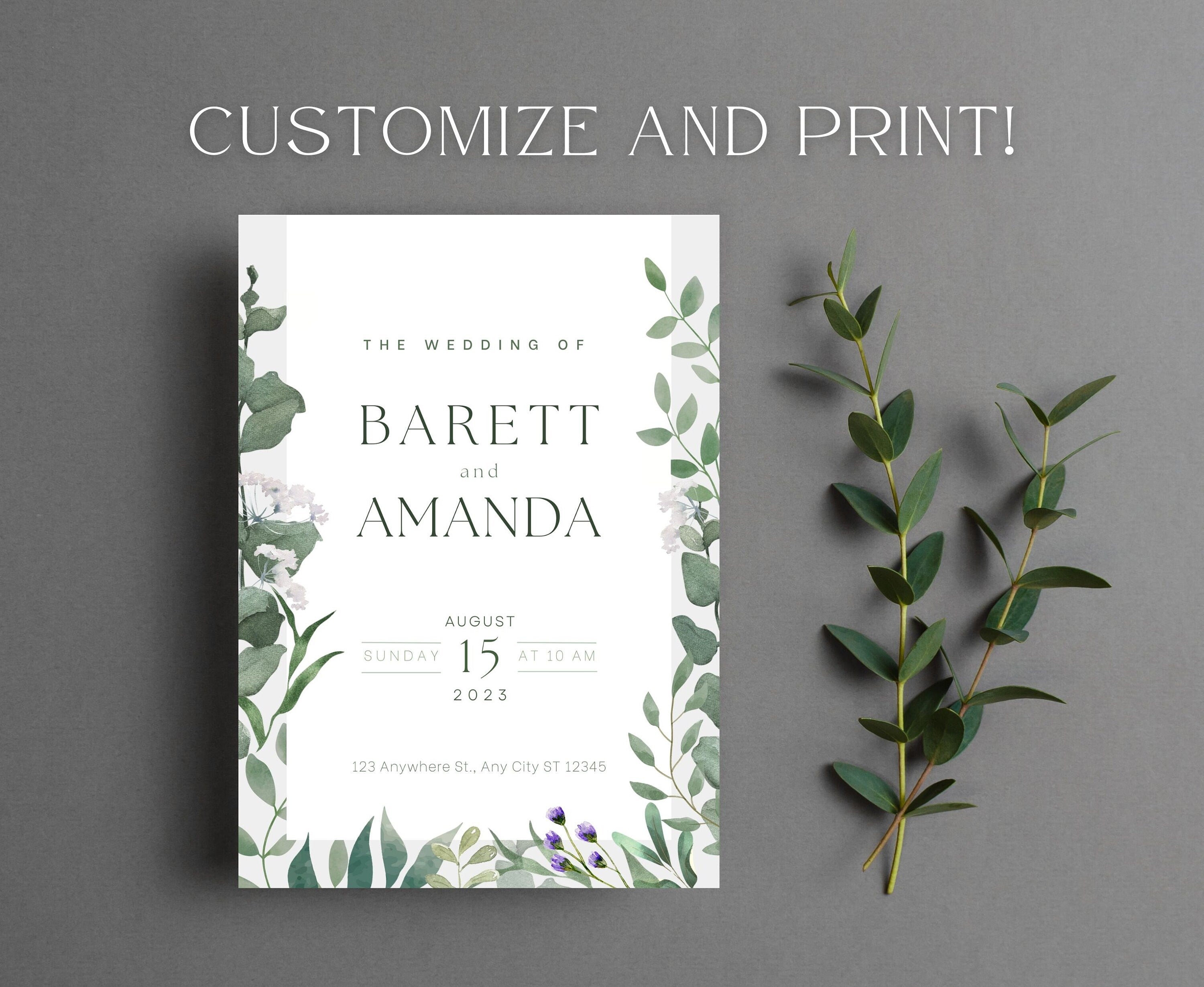 Modern Flora - Wedding Invitation Template