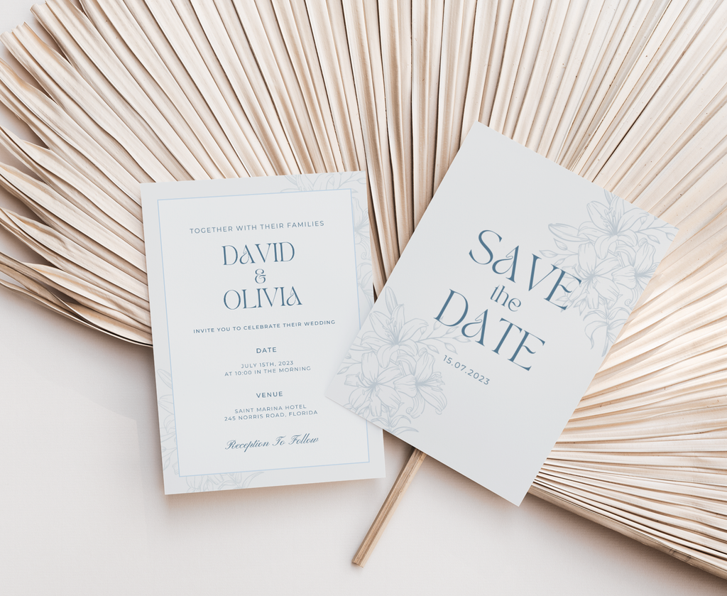 Dusty Blue - Wedding Invitation Template