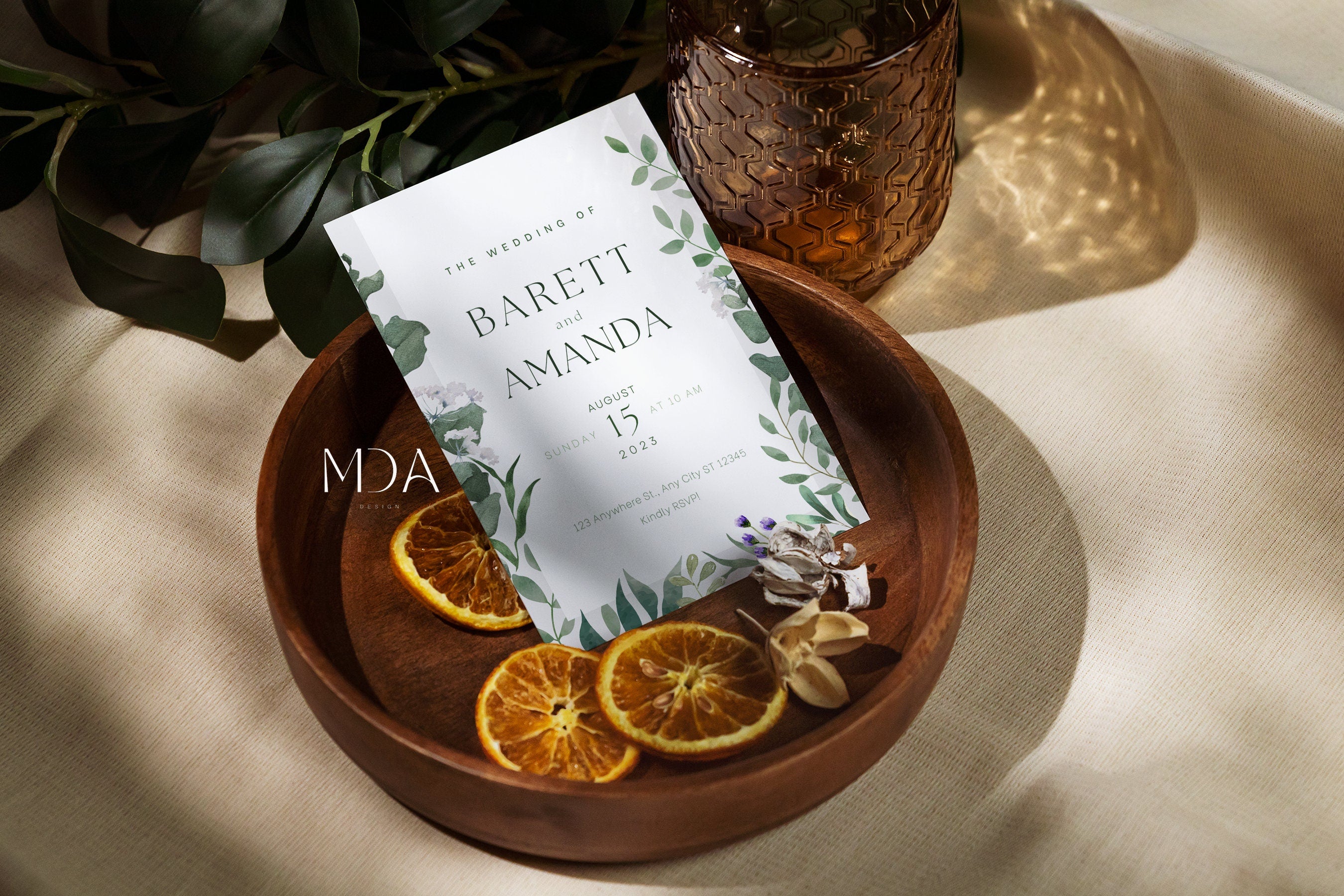 Modern Flora - Wedding Invitation Template Set