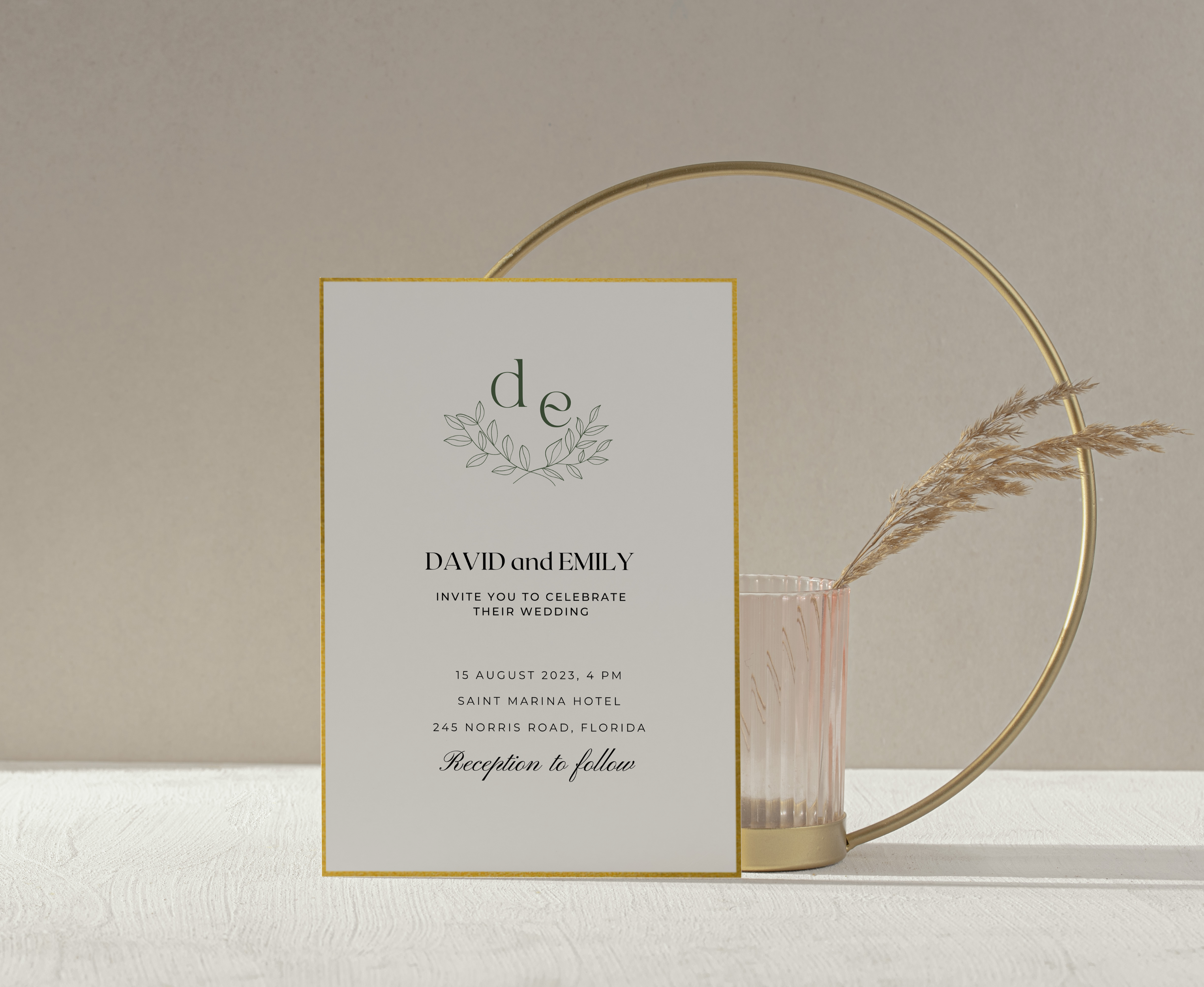 Timeless Gold - Wedding Invitation Template