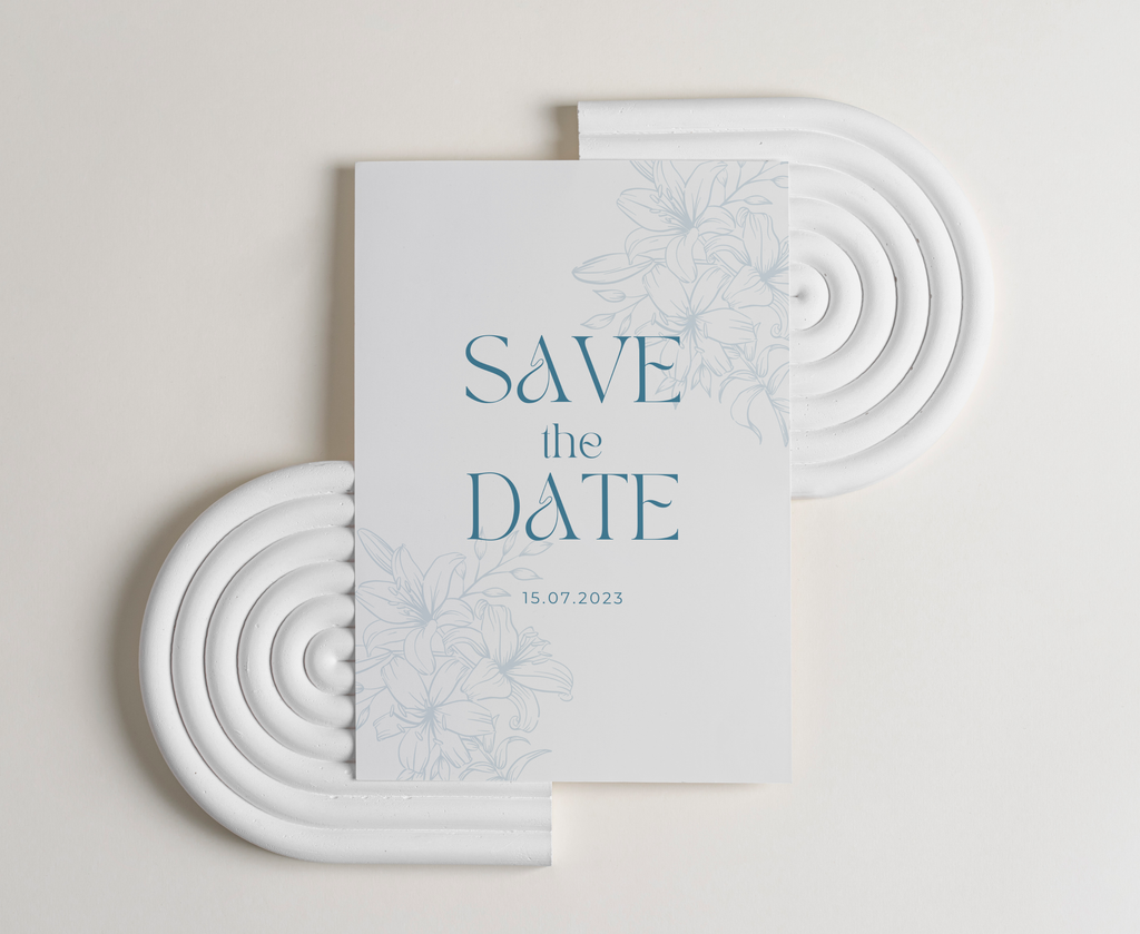 Dusty Blue - Wedding Invitation Template