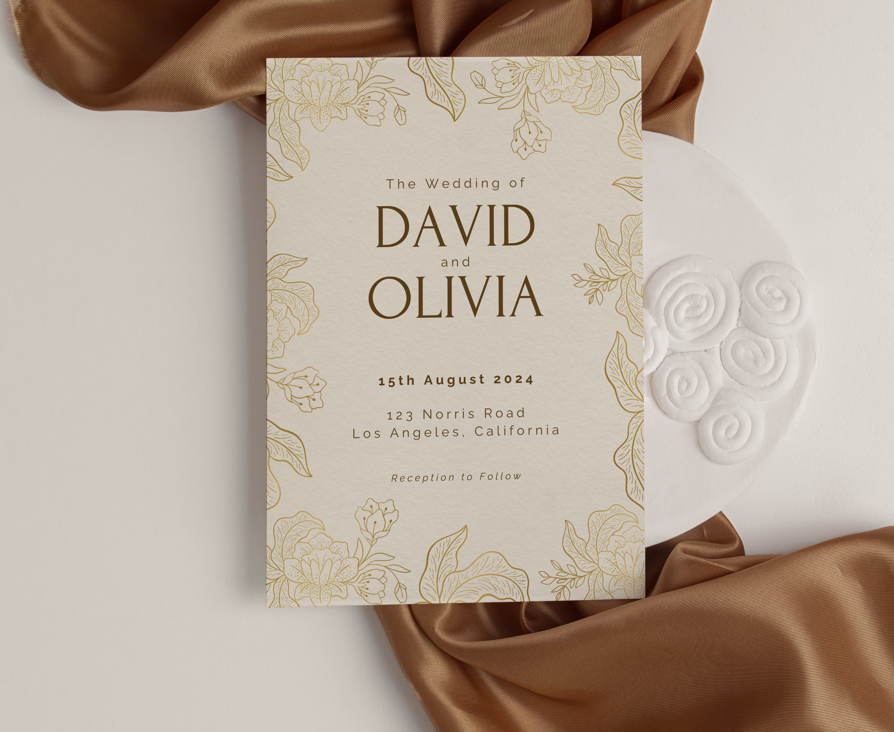 Elegance in Gold - Wedding Invitation Bundle