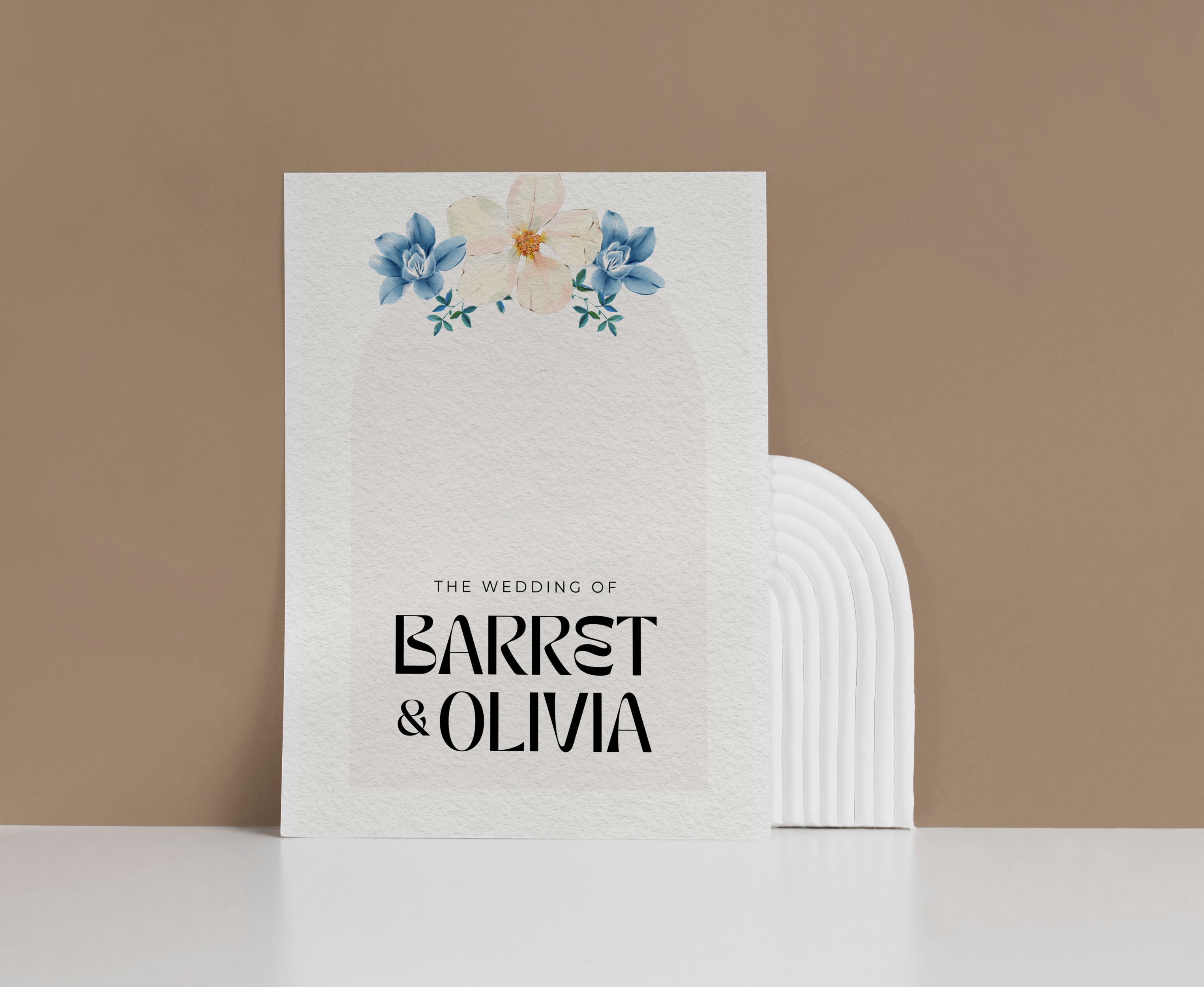 Modern Minimalist Blue - Wedding Invitation Template