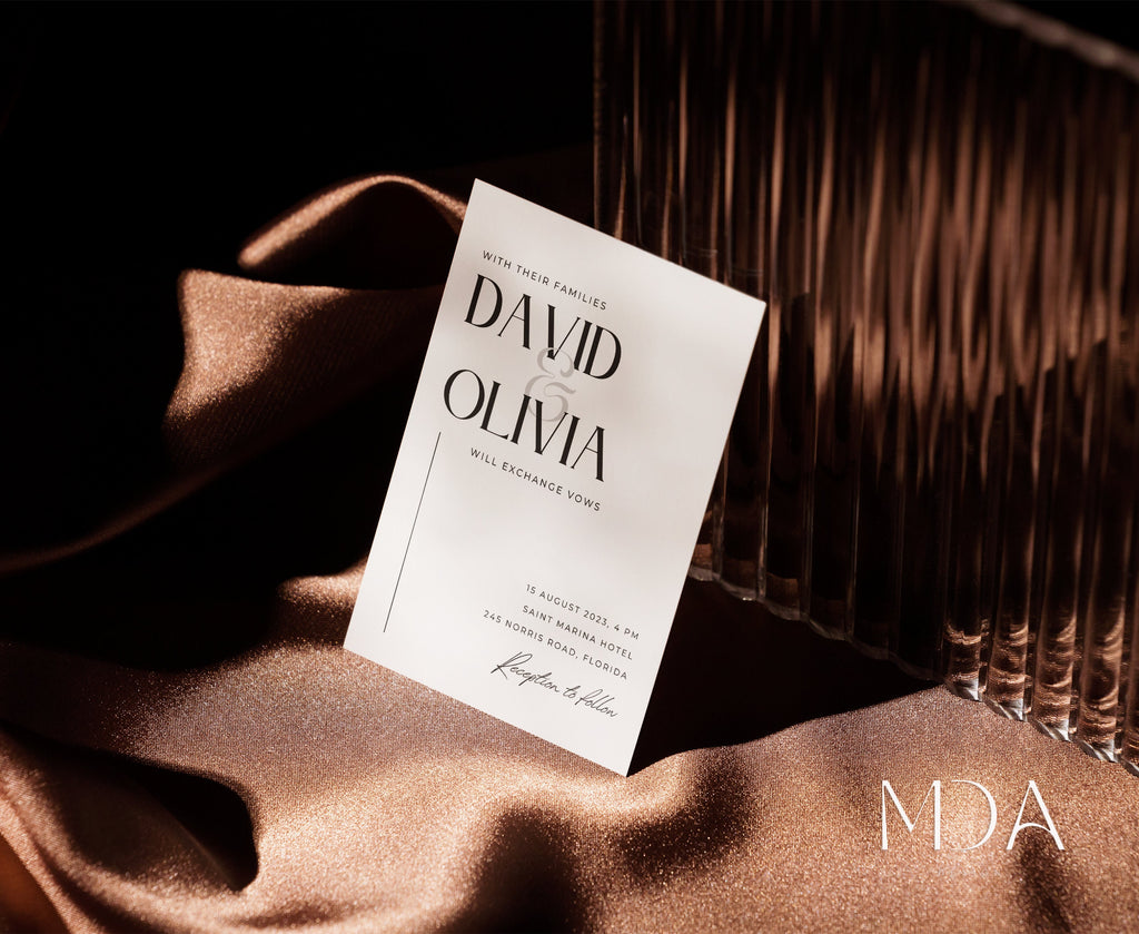 Minimalist Wedding Invitation Template Set