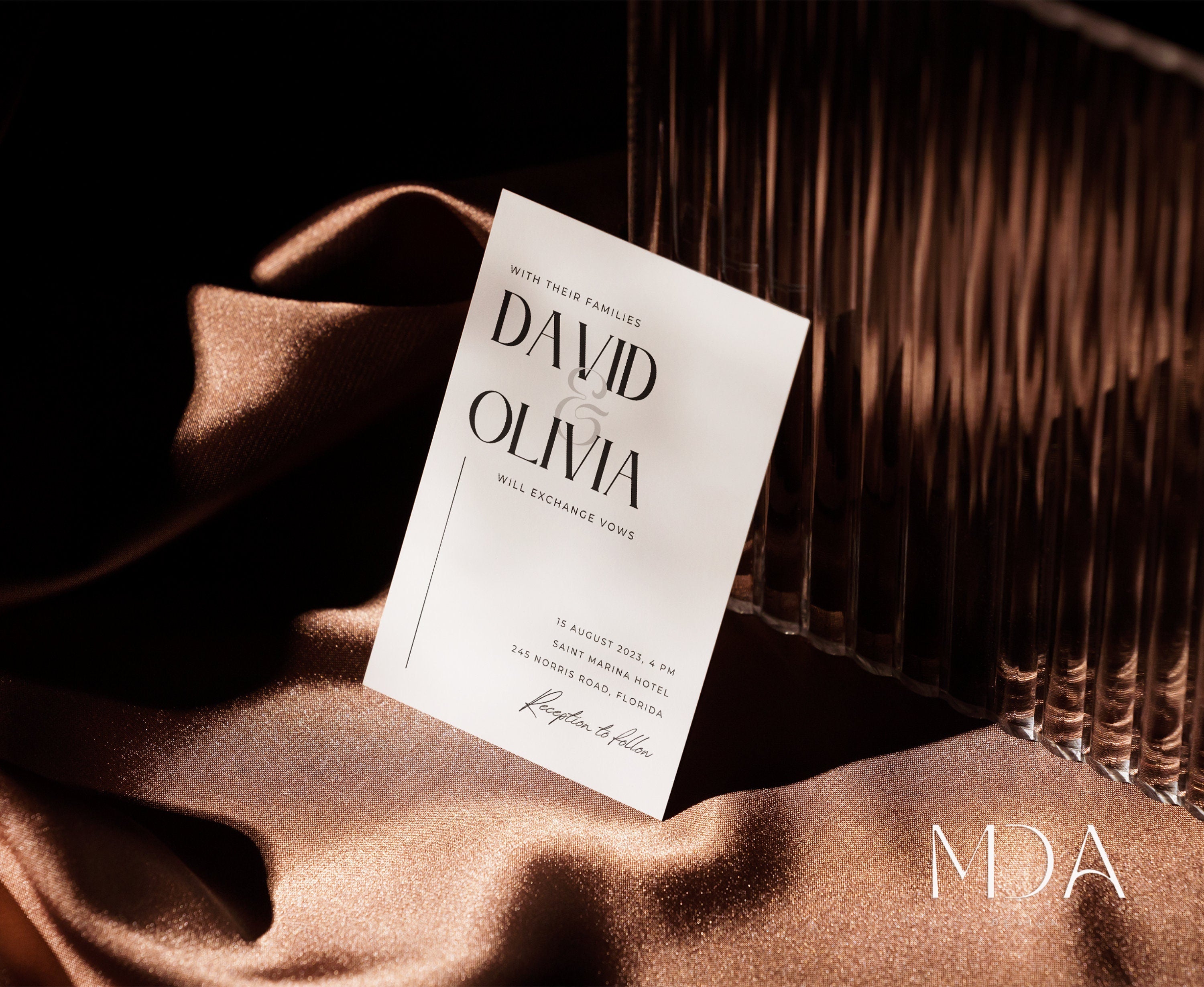 Minimalist Wedding Invitation Template Set