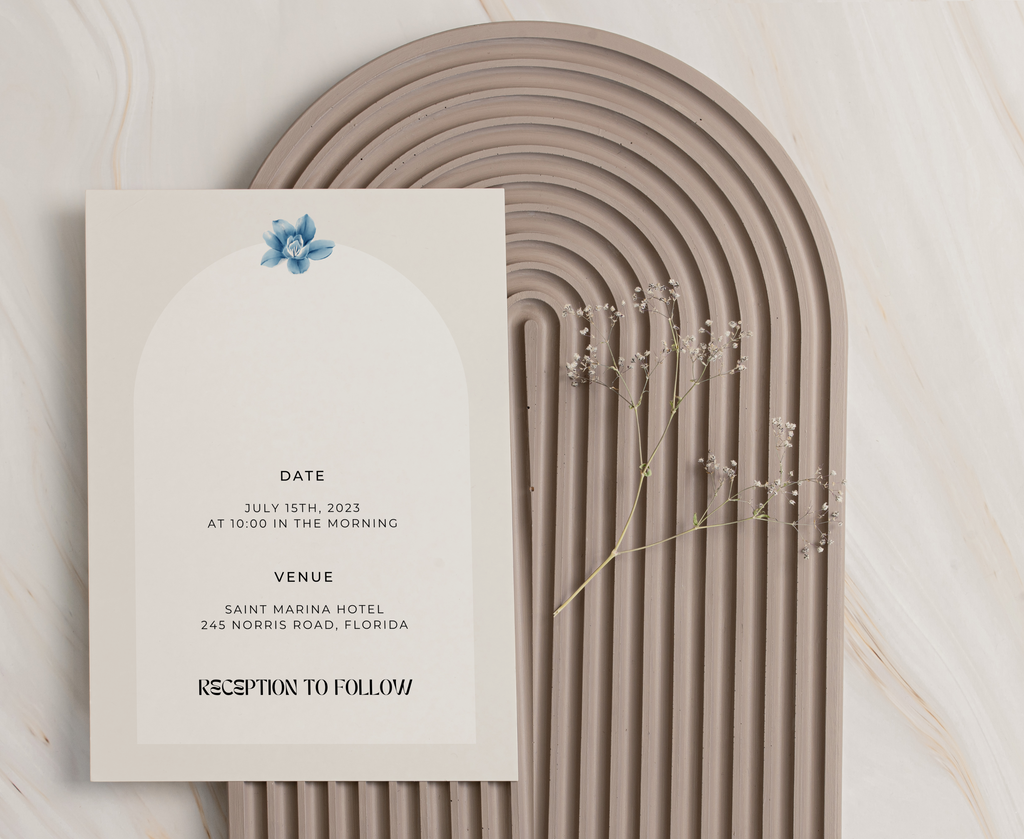 Modern Minimalist Blue - Wedding Invitation Template
