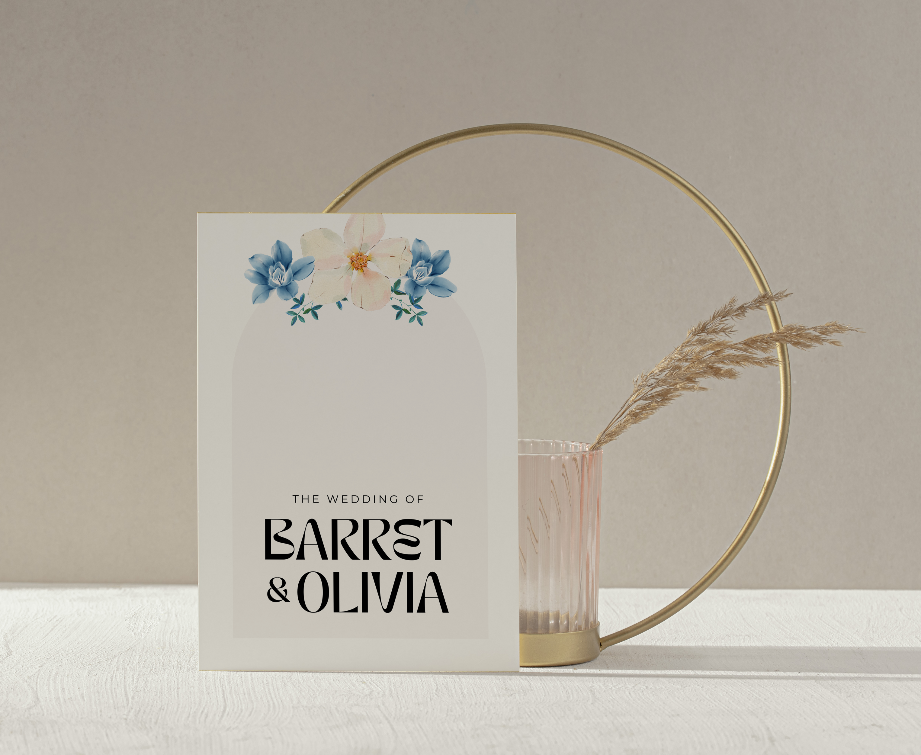 Modern Minimalist Blue - Wedding Invitation Template