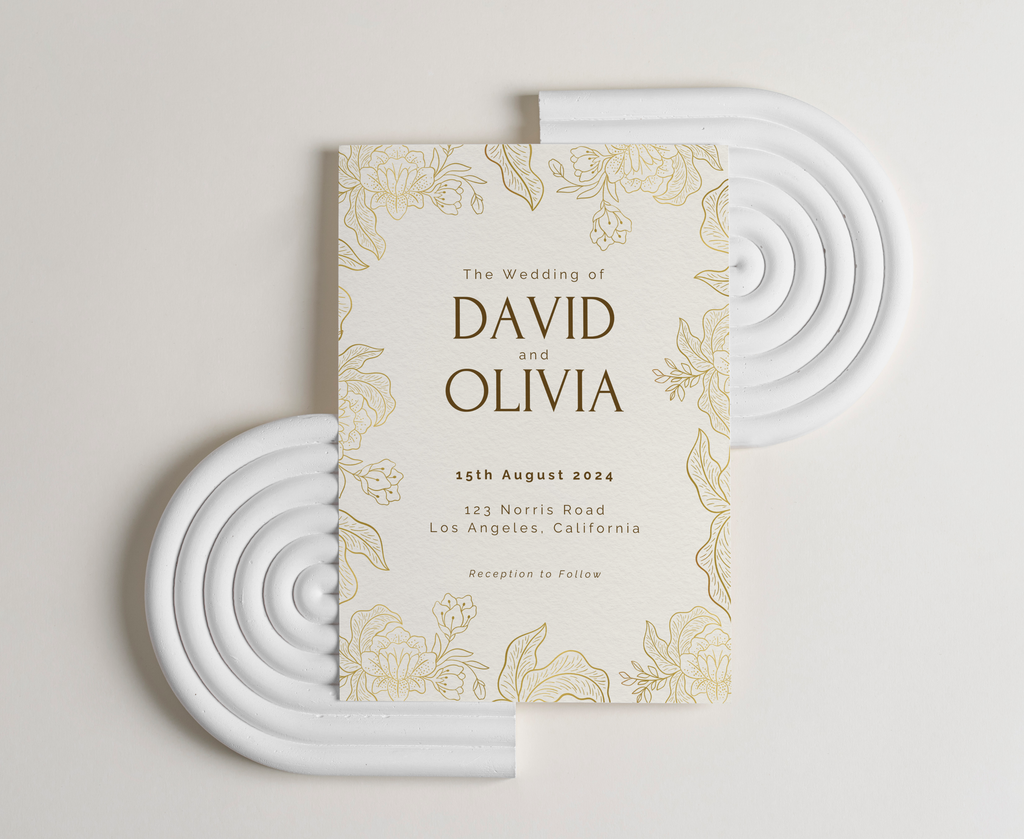 Elegance in Gold - Wedding Invitation Bundle