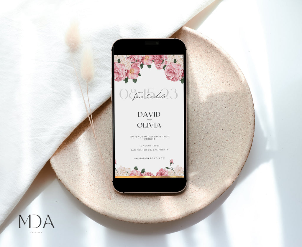 Peonies Love - Digital Save The Date
