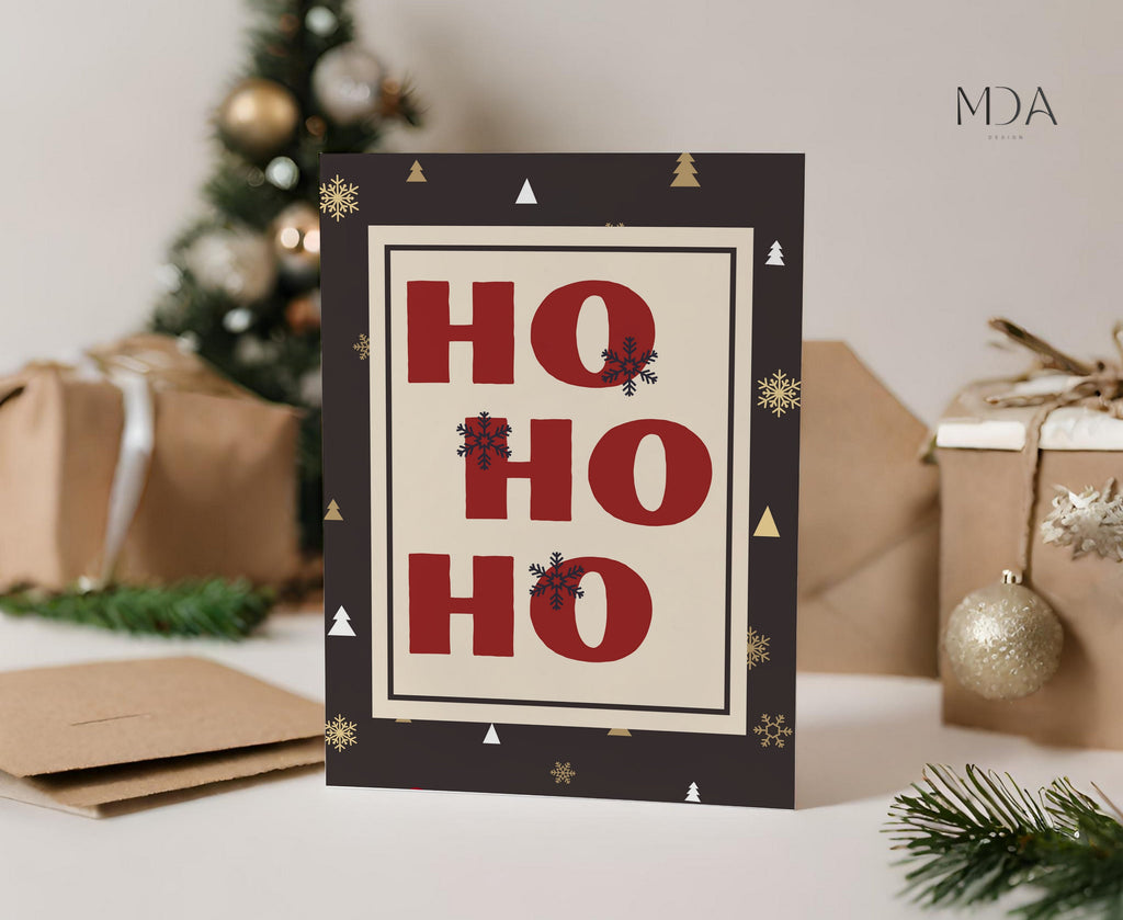Ho-Ho-Ho Card - Printable Christmas Card