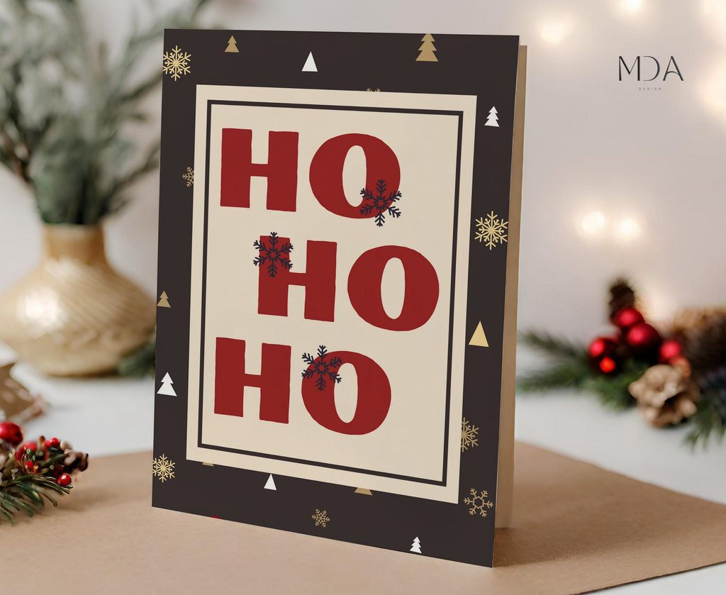 Ho-Ho-Ho Card - Printable Christmas Card