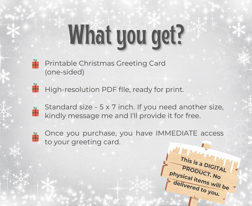 Merry Christmas - Printable Christmas Card