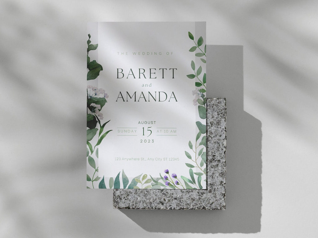 Modern Flora - Wedding Invitation Template