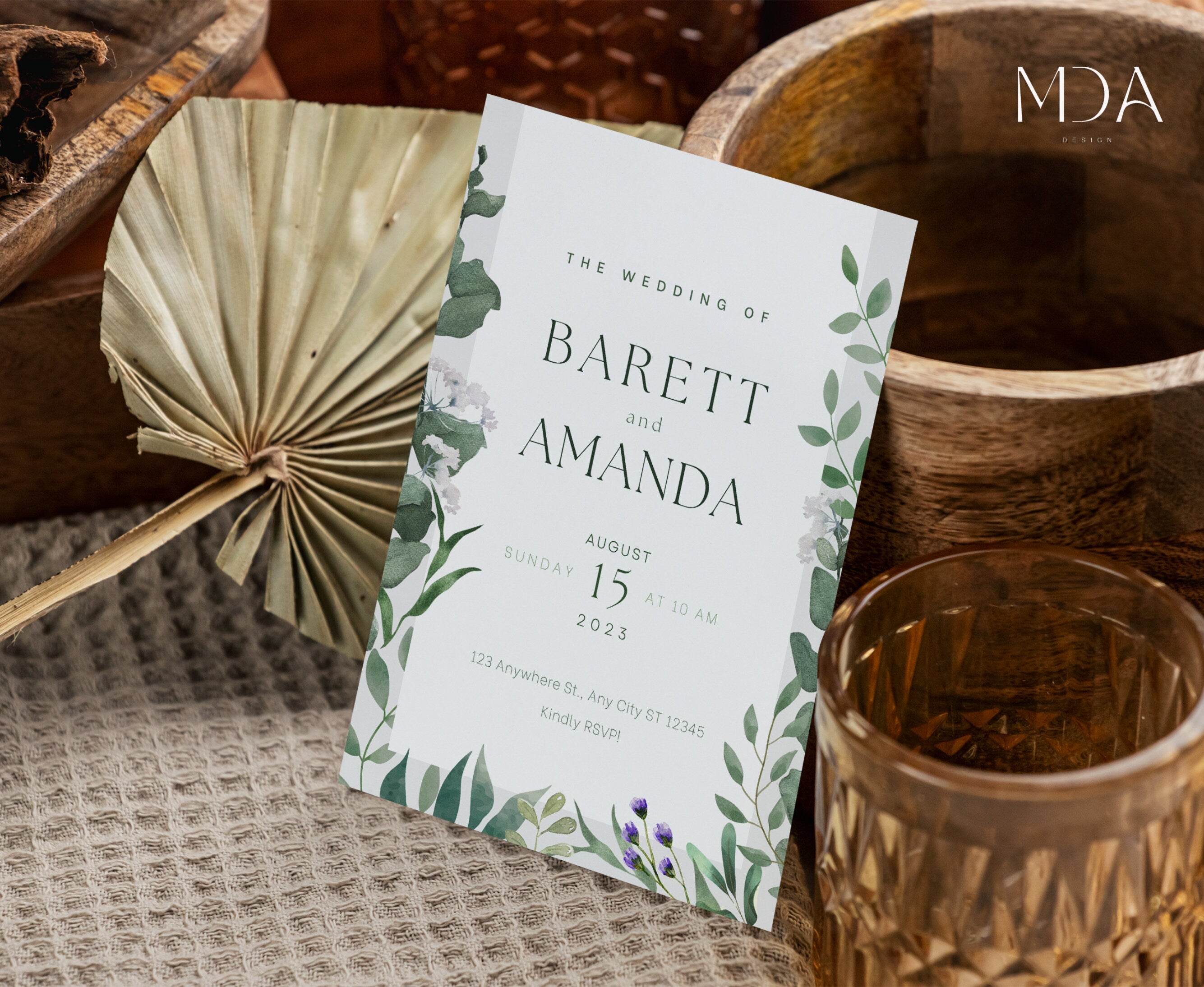 Modern Flora - Wedding Invitation Template Set