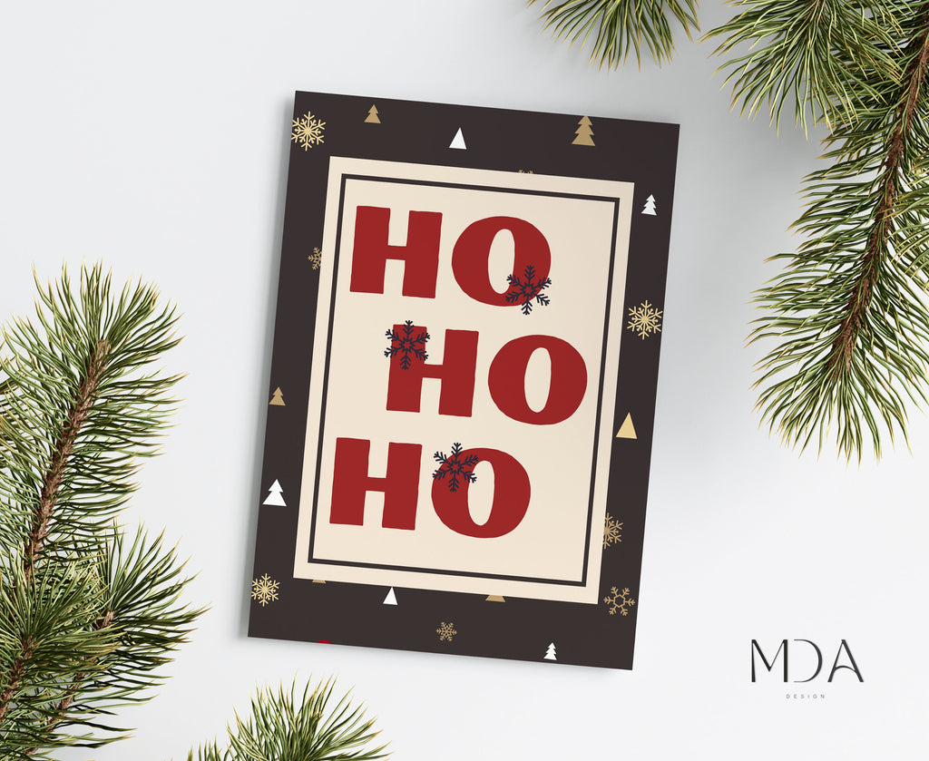 Ho-Ho-Ho Card - Printable Christmas Card