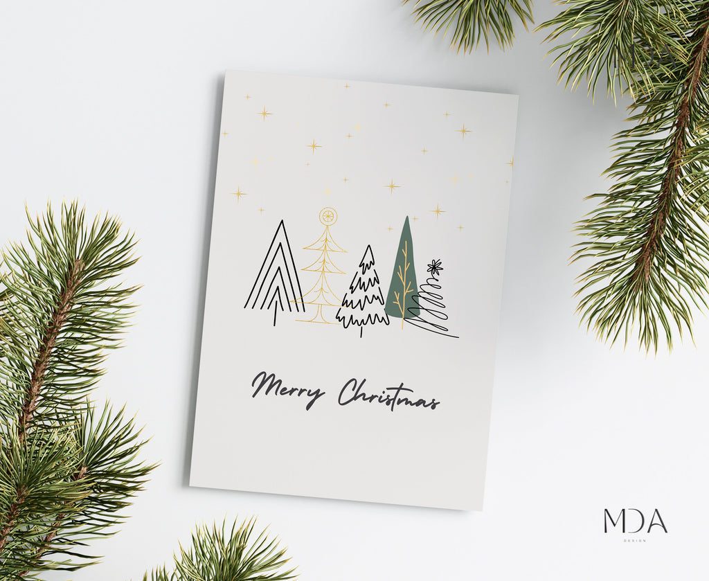 Christmas Tree Lines - Printable Christmas Card